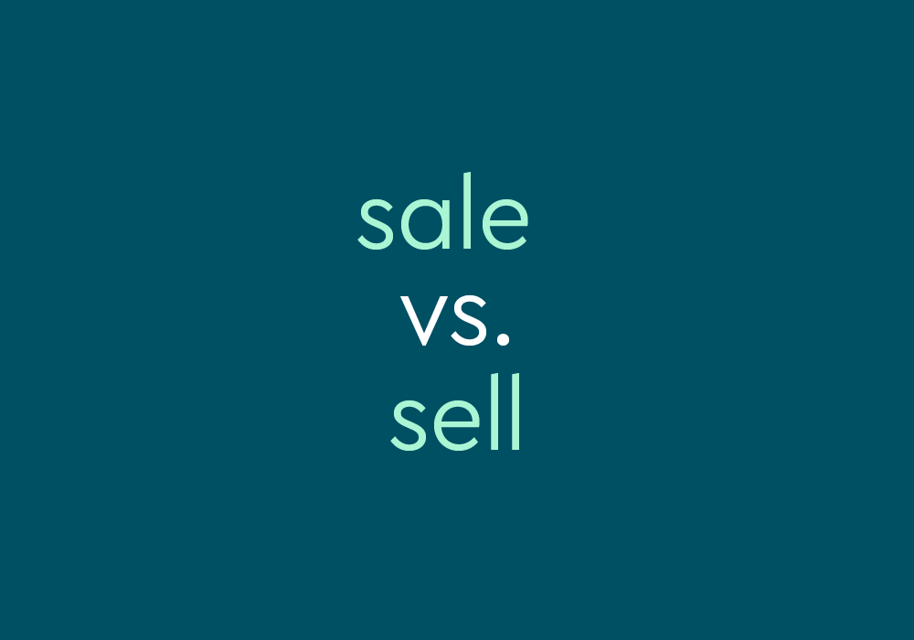 Sale Vs Sell